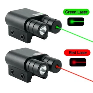 Czerwono-zielona latarka laserowa 2-w-1zintegrowanym celowniku laserowym
